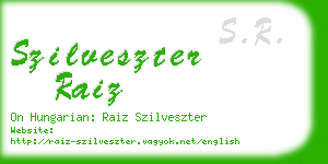 szilveszter raiz business card